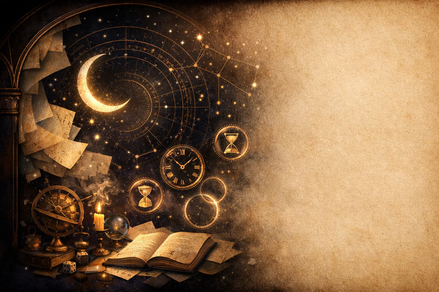 Atmospheric celestial almanac illustration